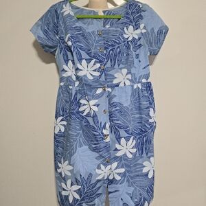 ALOHA WEAR. Tiare And Lauae Print Button-Up Dress